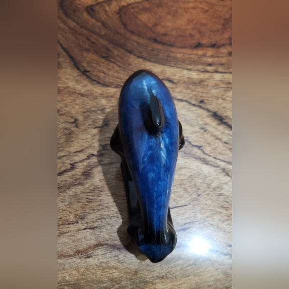 Terracotta Painted Ombre Blue Dolphin Figure - Picture 5 of 9